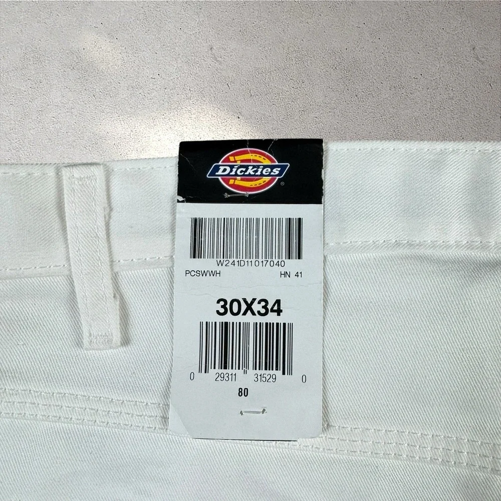 NWT Dickies Sherwin Williams Painter Pants Mens 30x34 White Utility Workwear